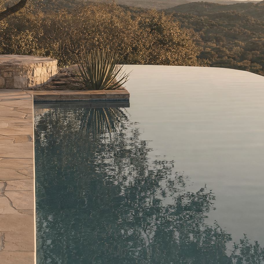 A vanishing edge detail at dusk